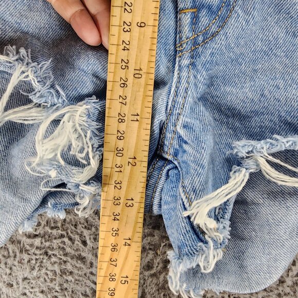 Levis Shorts Womens 34 501 Premium Big E Cotton Denim Button Fly Cutoff - Picture 6 of 16